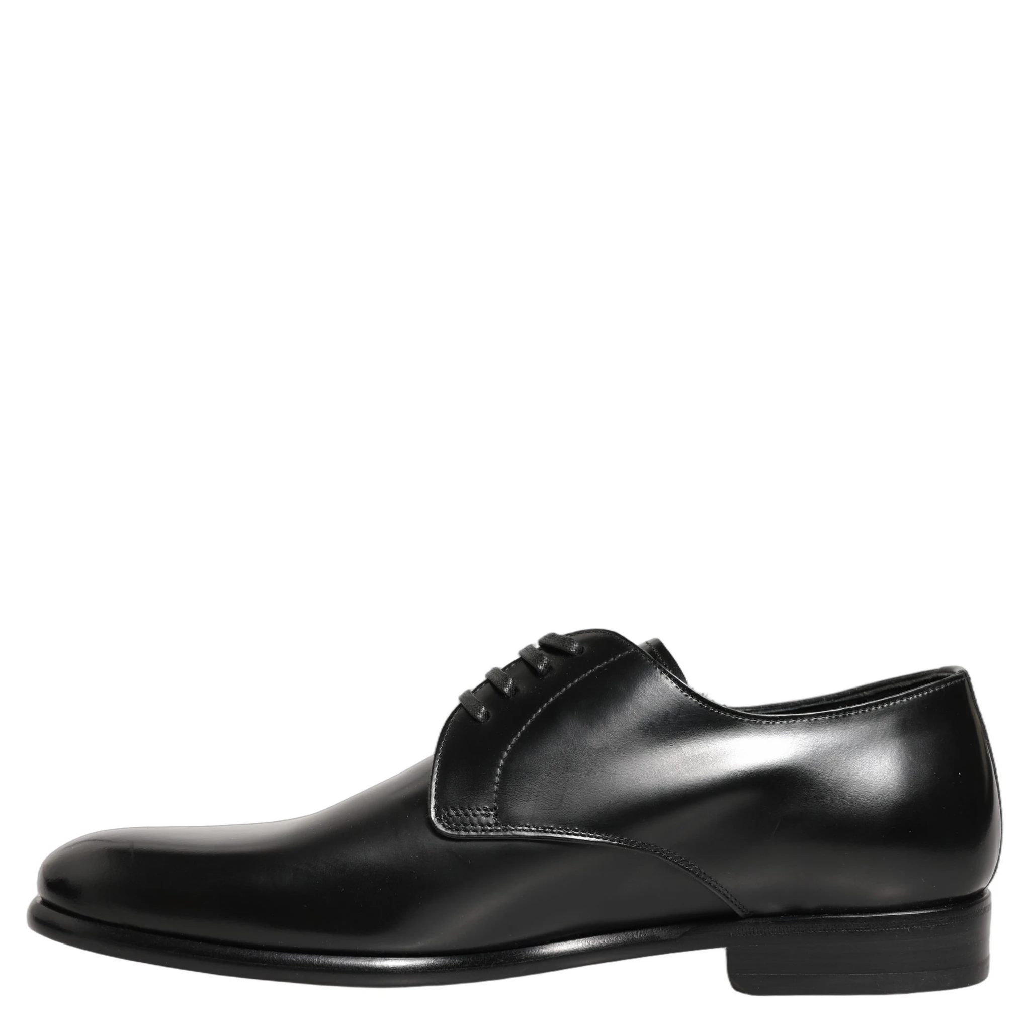 Black Leather Lace Up Derby Dress Shoes