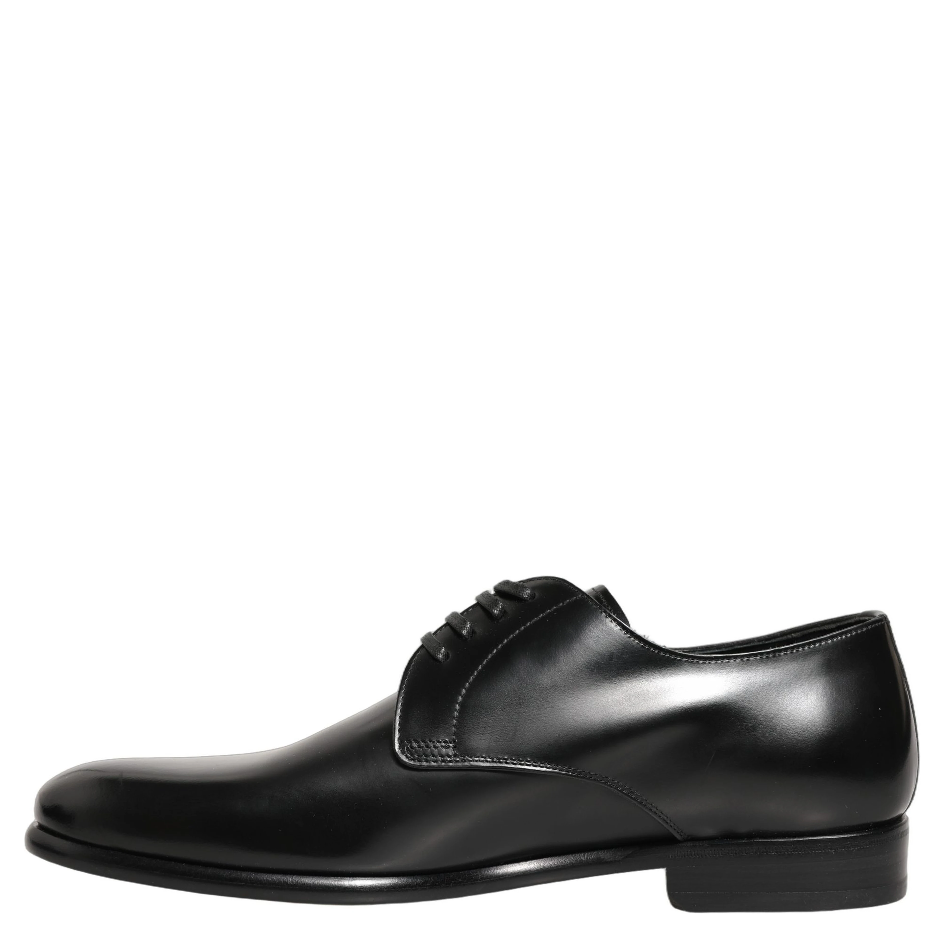Black Leather Lace Up Derby Dress Shoes