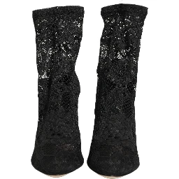 Black Socks Taormina Lace Pumps Boots Shoes