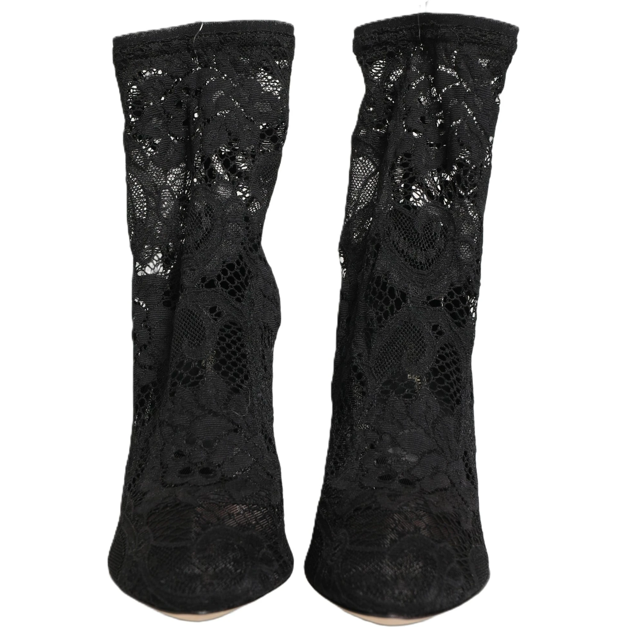 Black Socks Taormina Lace Pumps Boots Shoes