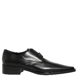 Black Leather Lace Up Derby Dress Shoes
