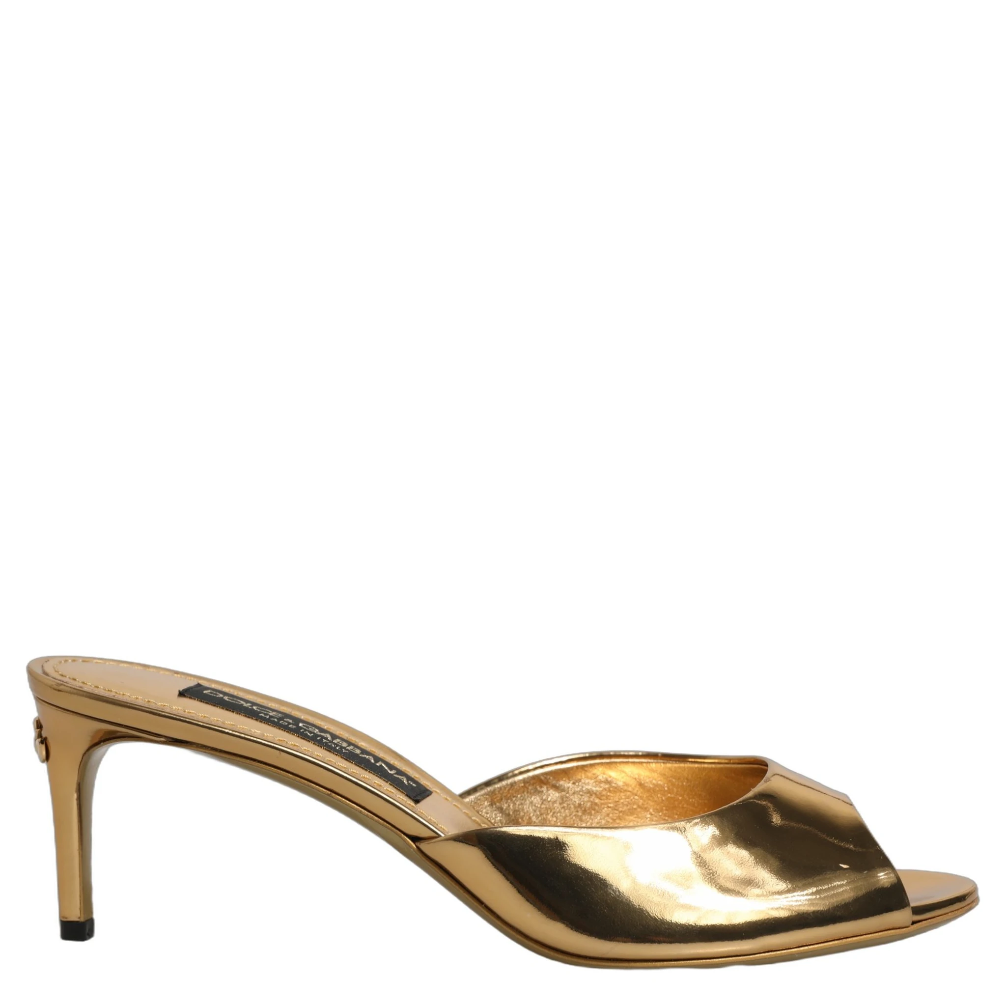 Gold Keira Leather Mules Sandals Shoes
