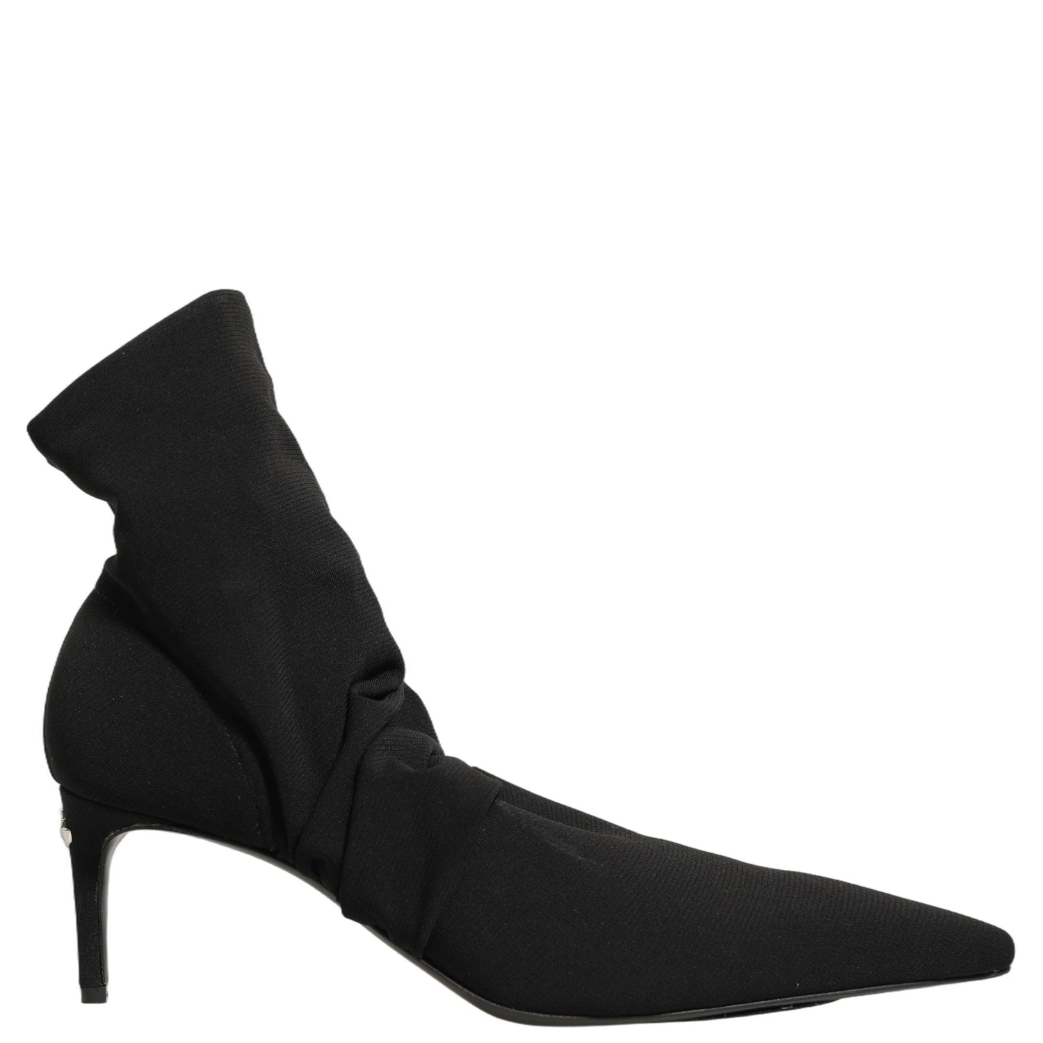 Black Stretch Socks Heels Ankle Boots Shoes