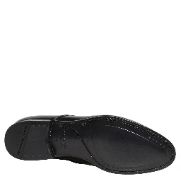 Black Leather Lace Up Derby Dress Shoes