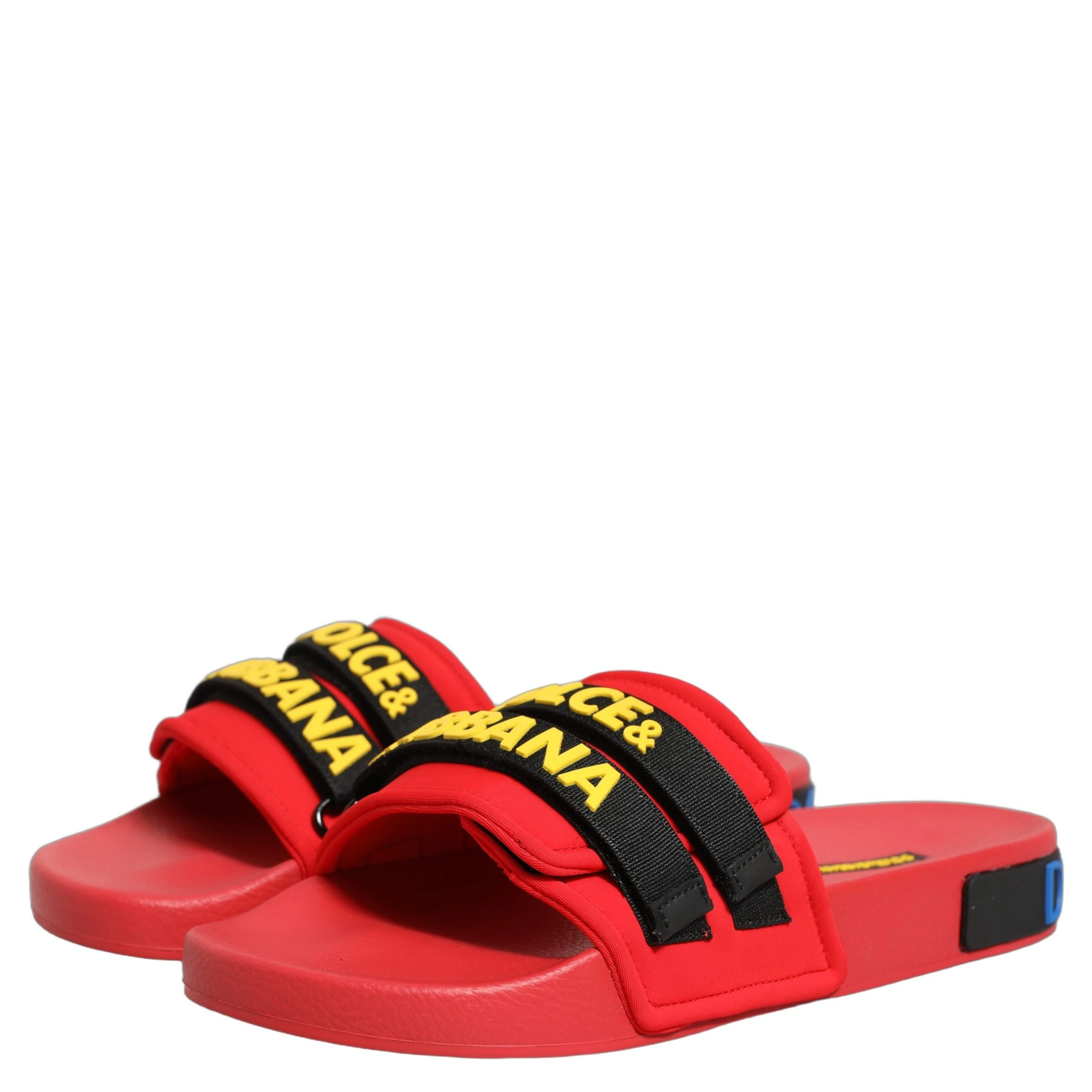 Red Neoprene Slides Flats Beachwear Shoes