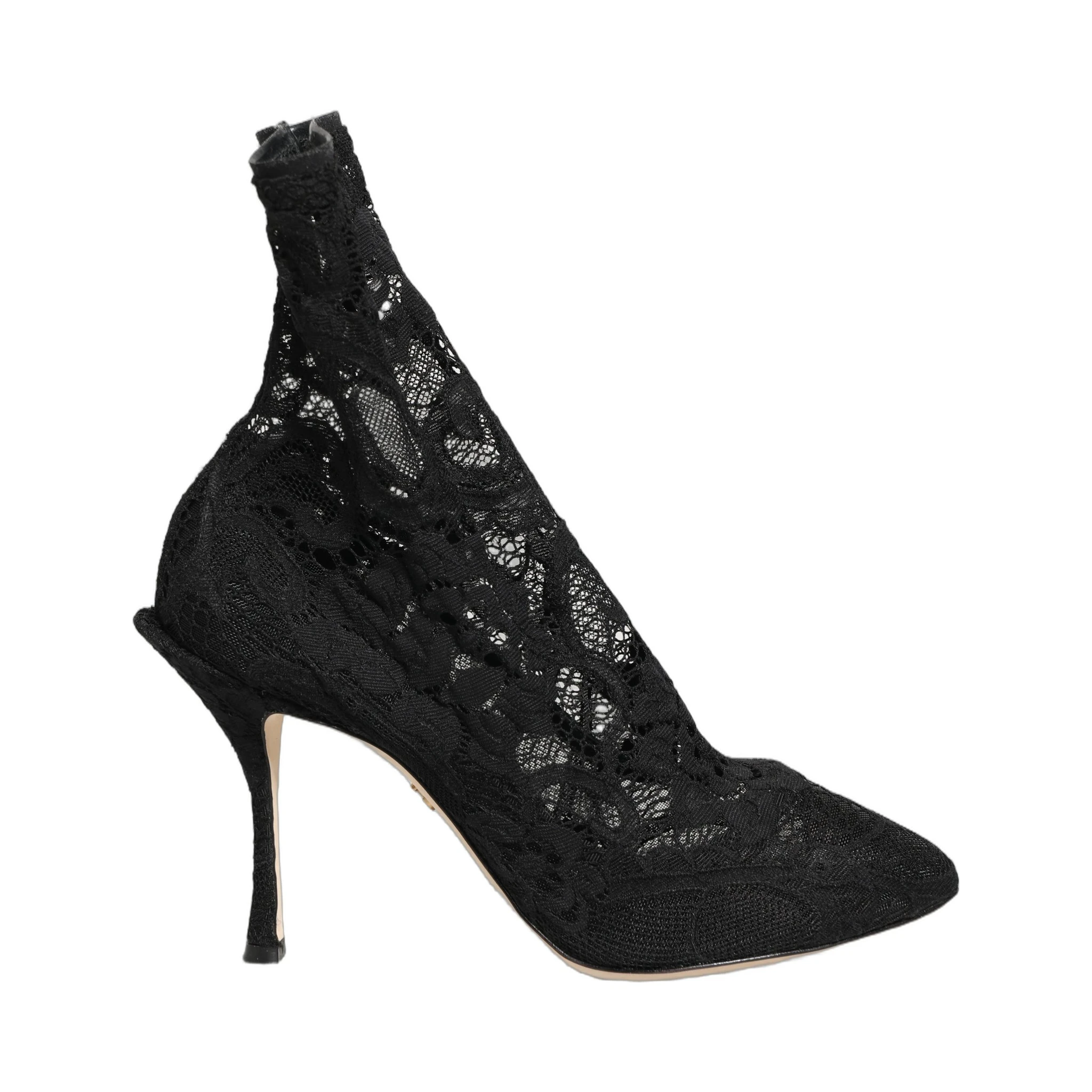 Black Socks Taormina Lace Pumps Boots Shoes