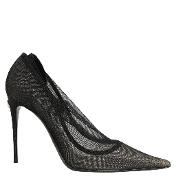 Black Mesh Stiletto High Heels Pumps Shoes