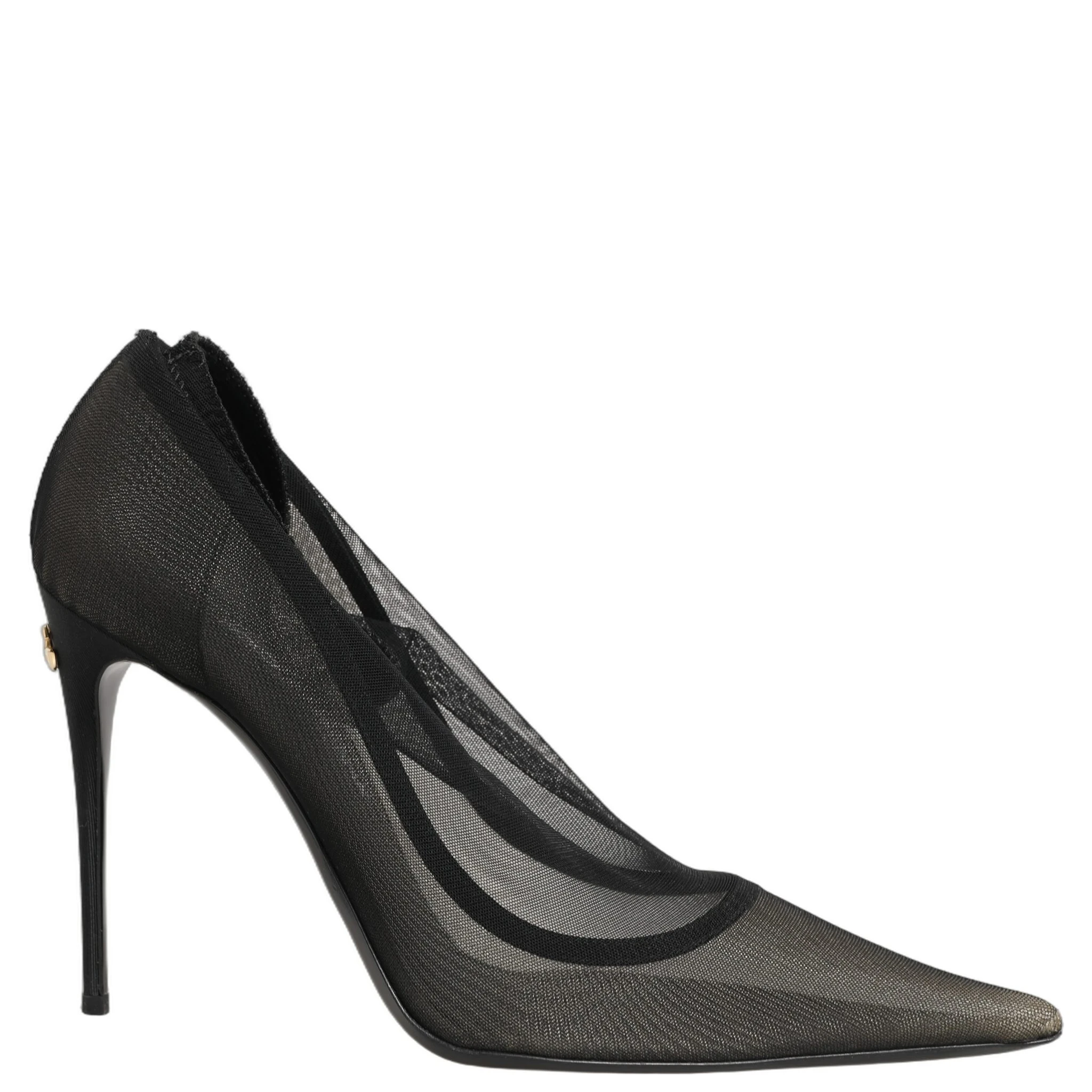 Black Mesh Stiletto High Heels Pumps Shoes