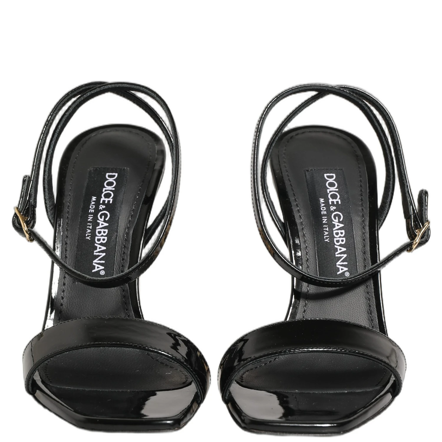 Black Leather Ankle Strap Heels Sandals Shoes