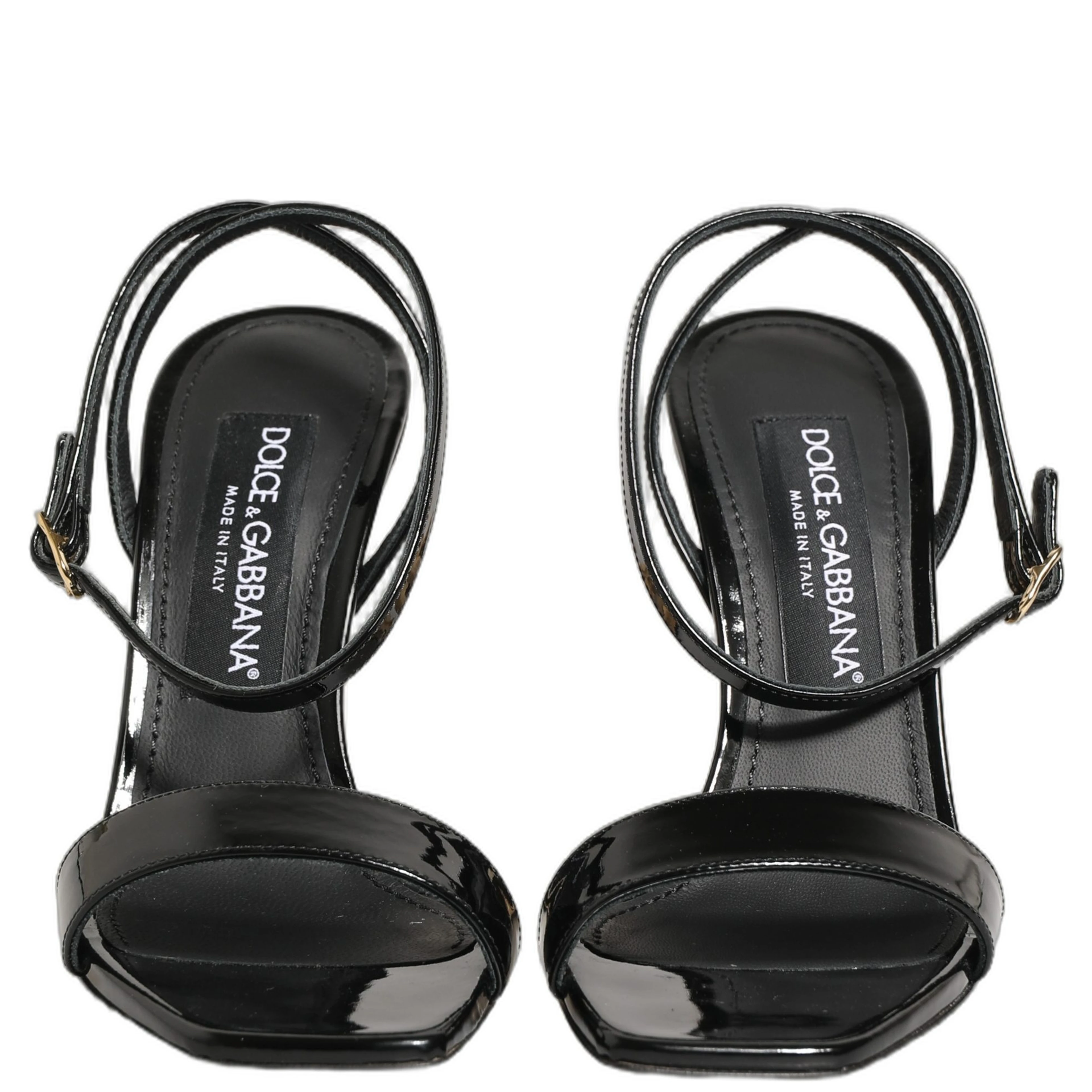 Black Leather Ankle Strap Heels Sandals Shoes