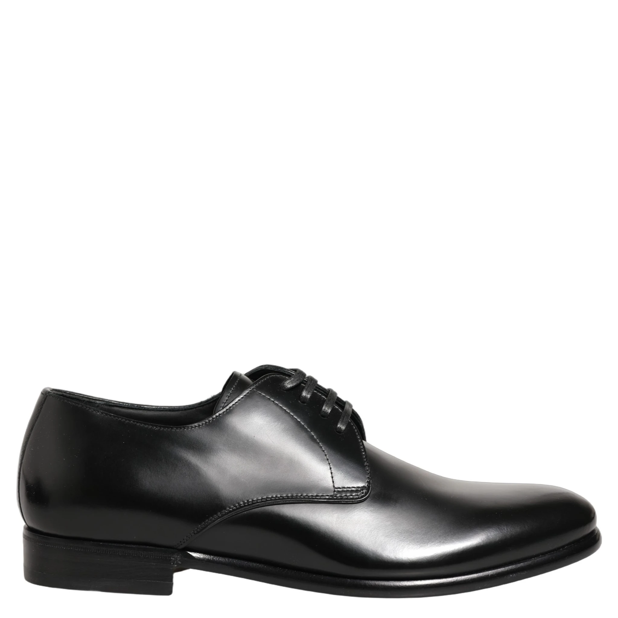 Black Leather Lace Up Derby Dress Shoes