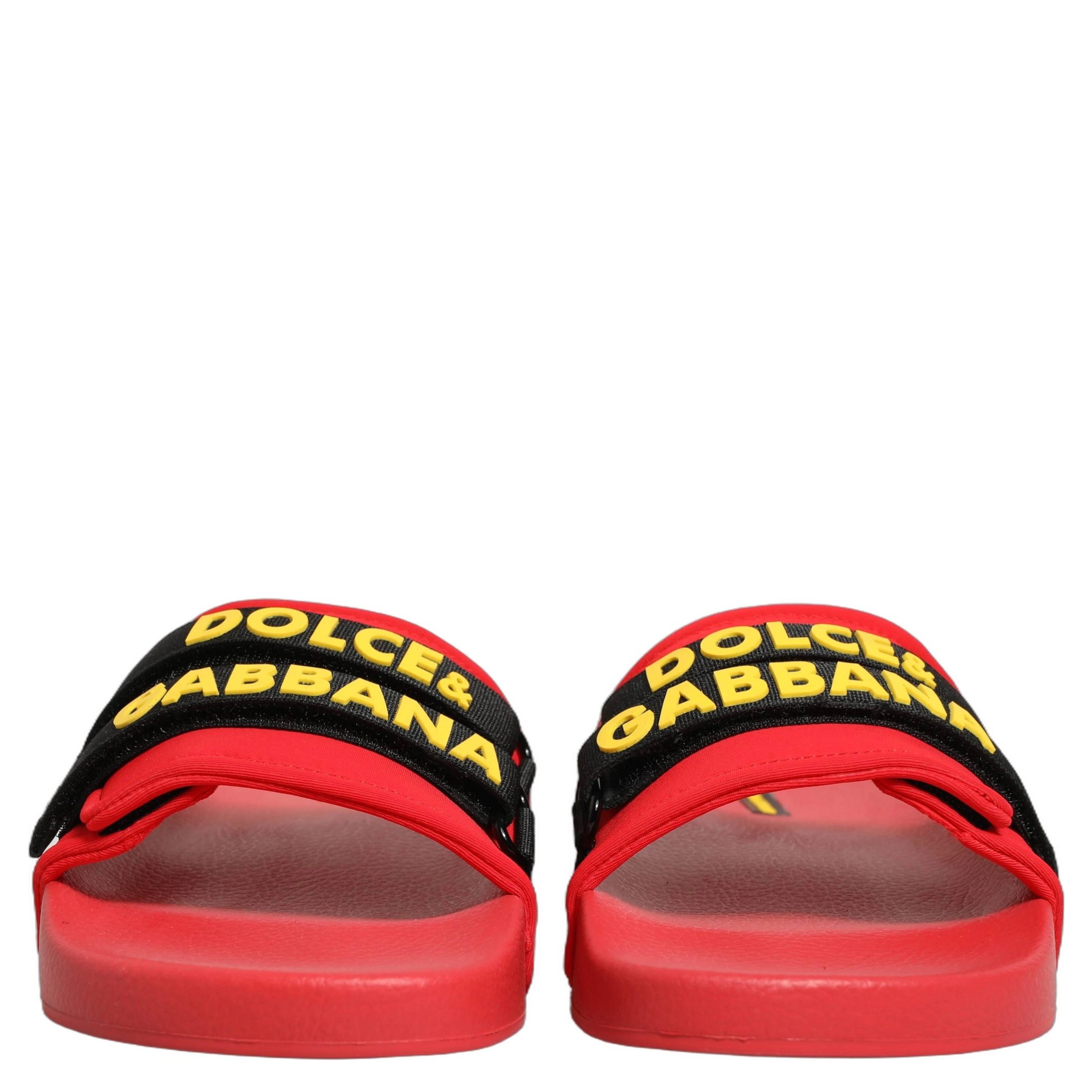 Red Neoprene Slides Flats Beachwear Shoes