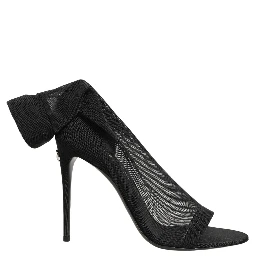 Black Nylon Mesh Sock Style Boots Shoes