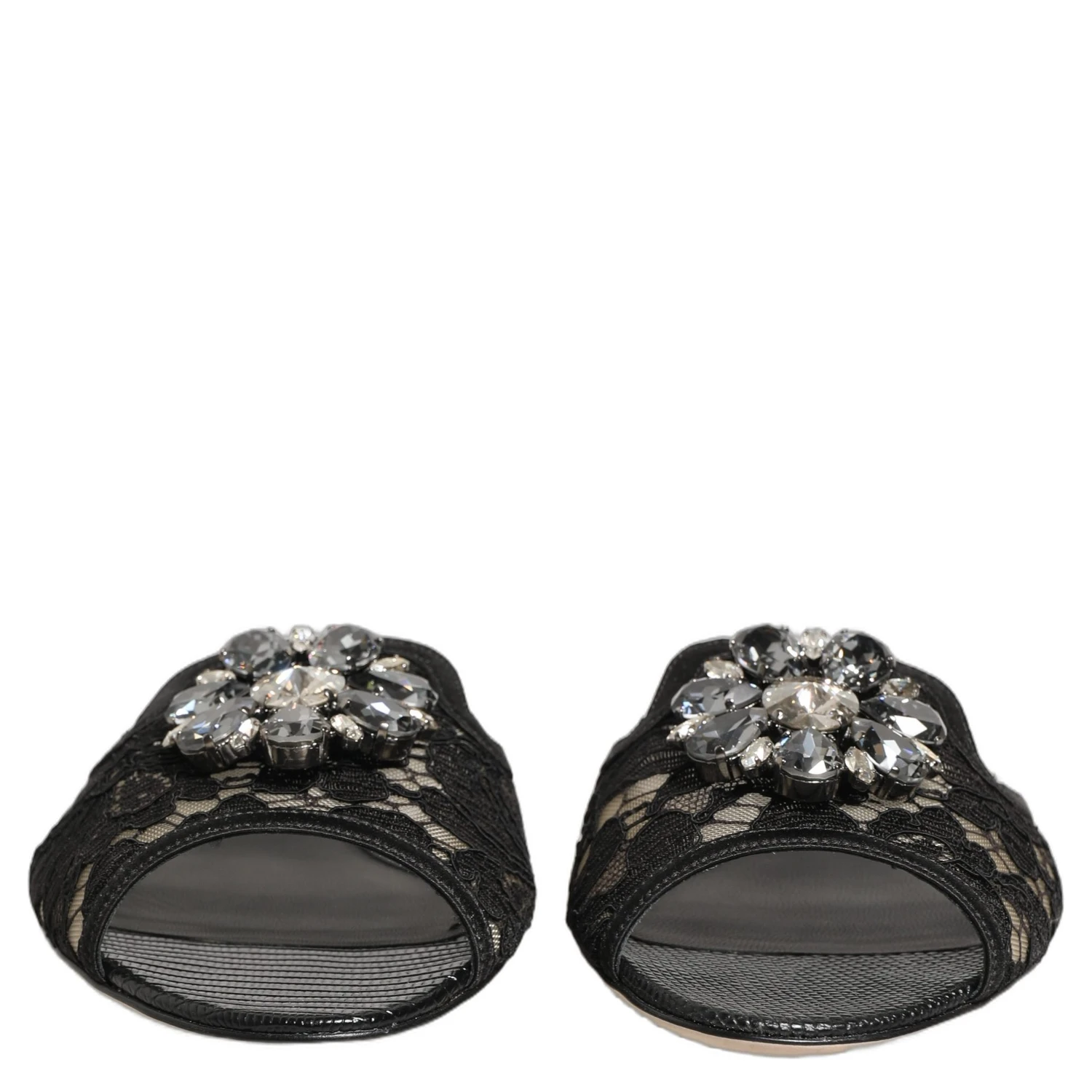 Black Devotion Lace Flats Slip On Shoes