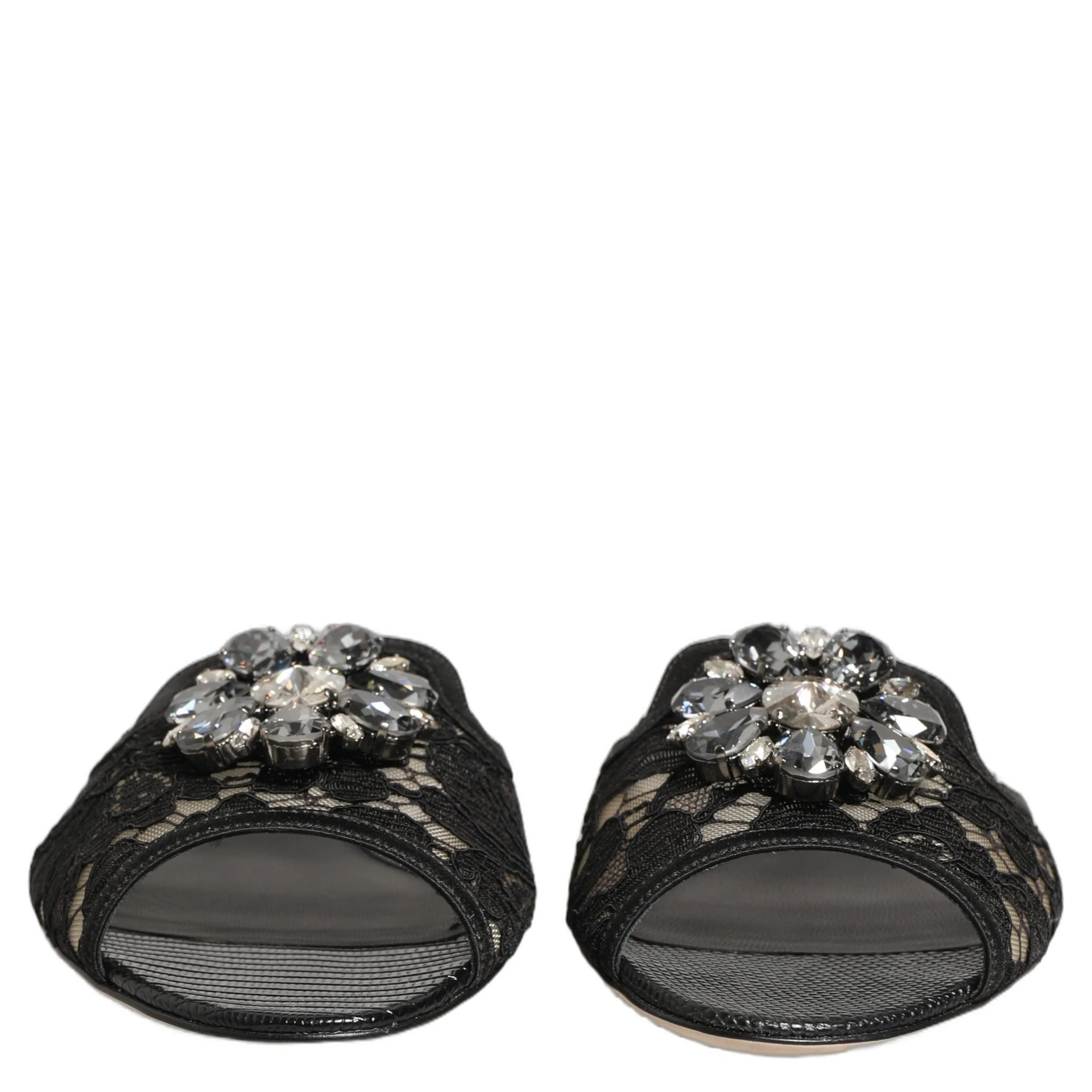 Black Devotion Lace Flats Slip On Shoes