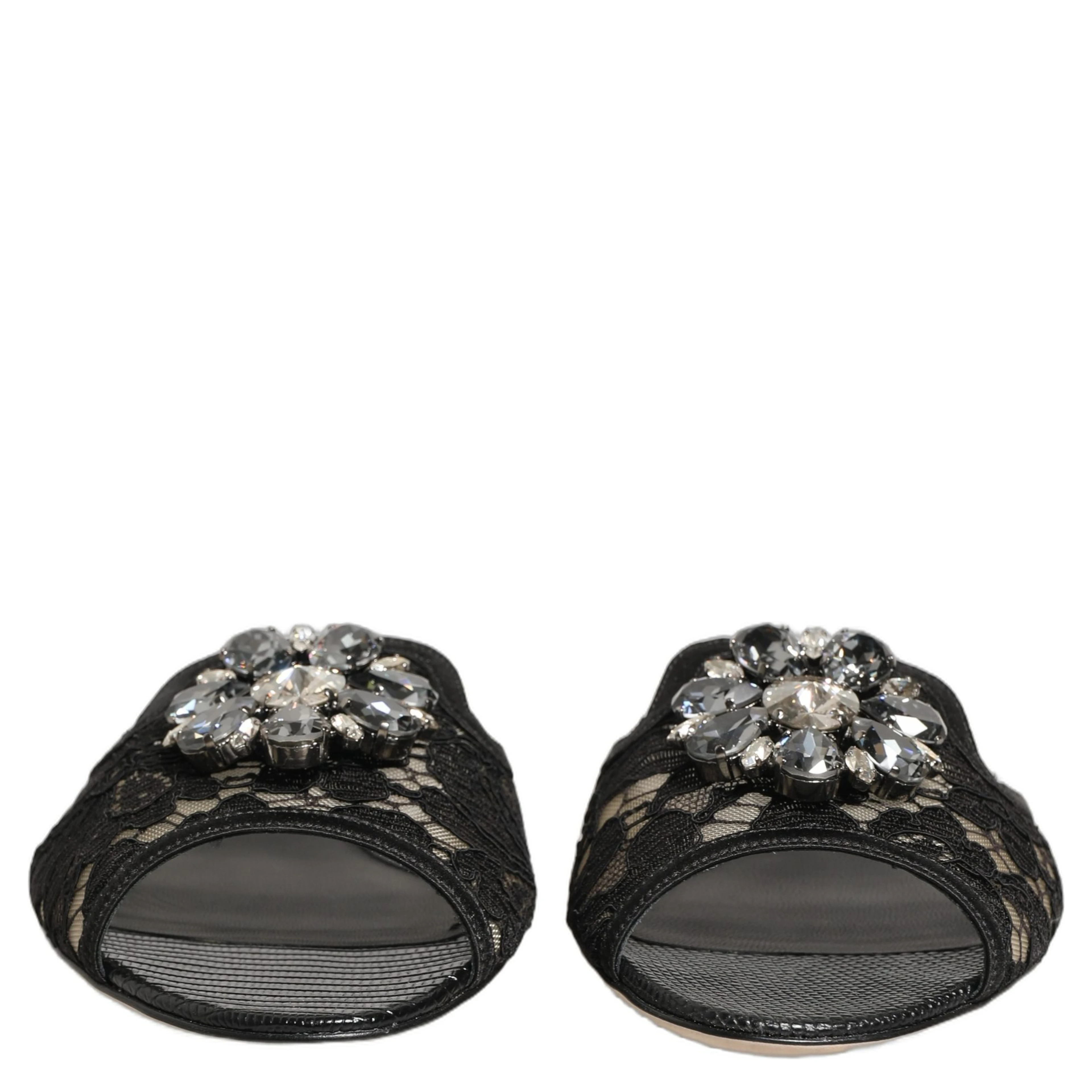 Black Devotion Lace Flats Slip On Shoes