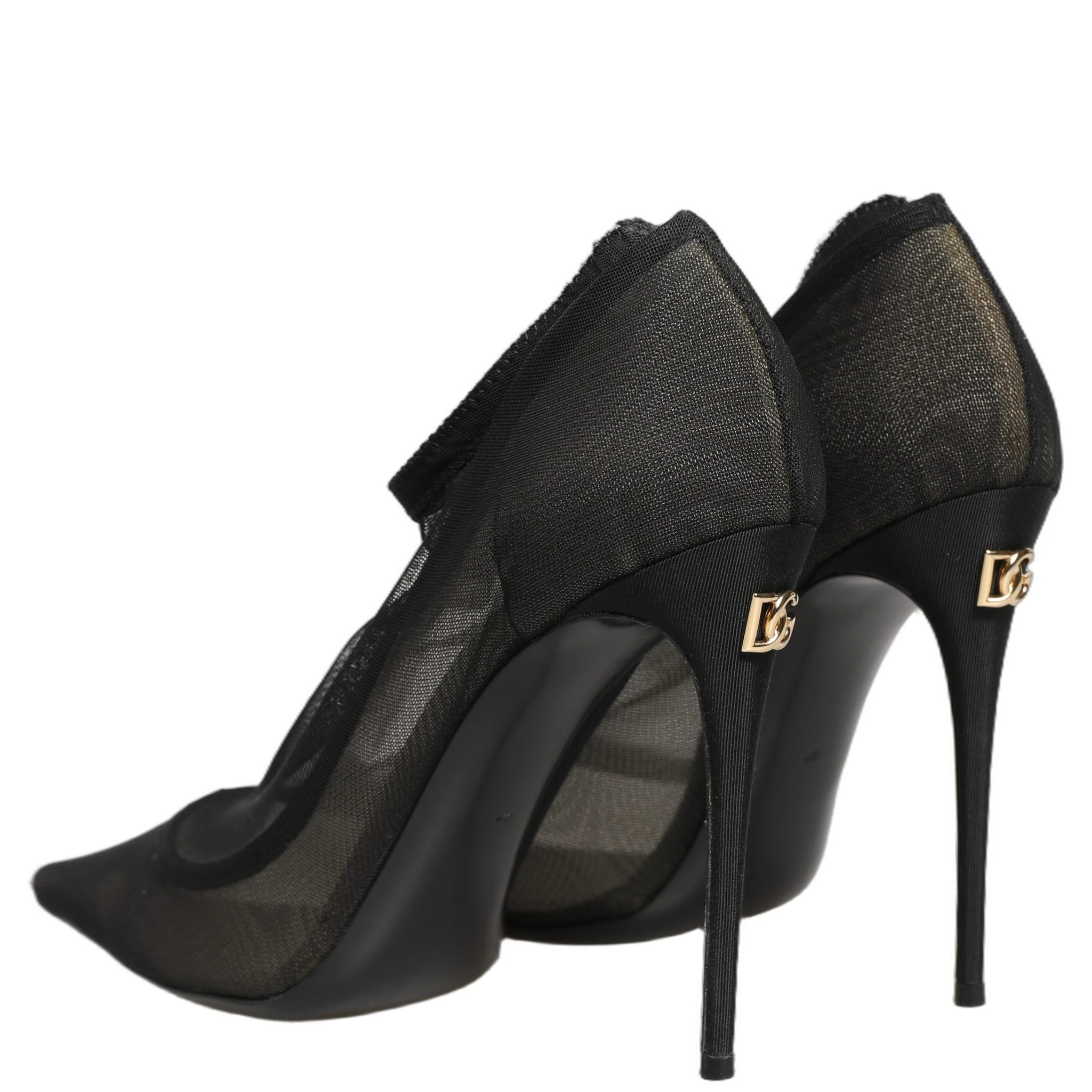 Black Mesh Stiletto High Heels Pumps Shoes