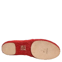 Red Taormina Lace Espadrille Flats Shoes