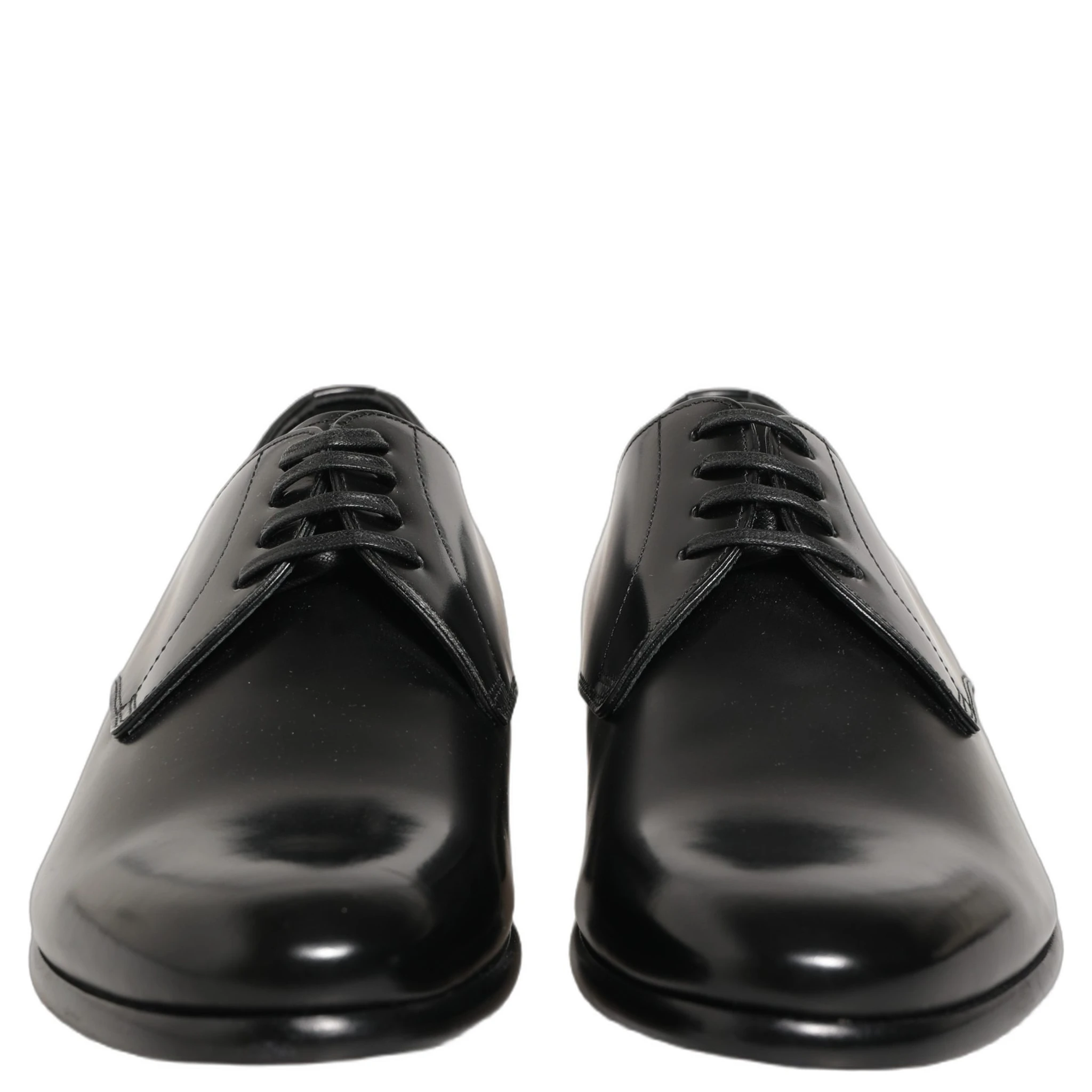Black Leather Lace Up Derby Dress Shoes