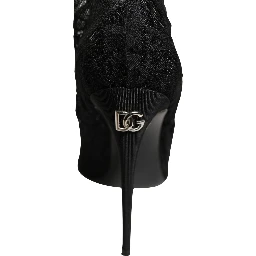 Black Taormina Lace Socks Boots Pumps Shoes