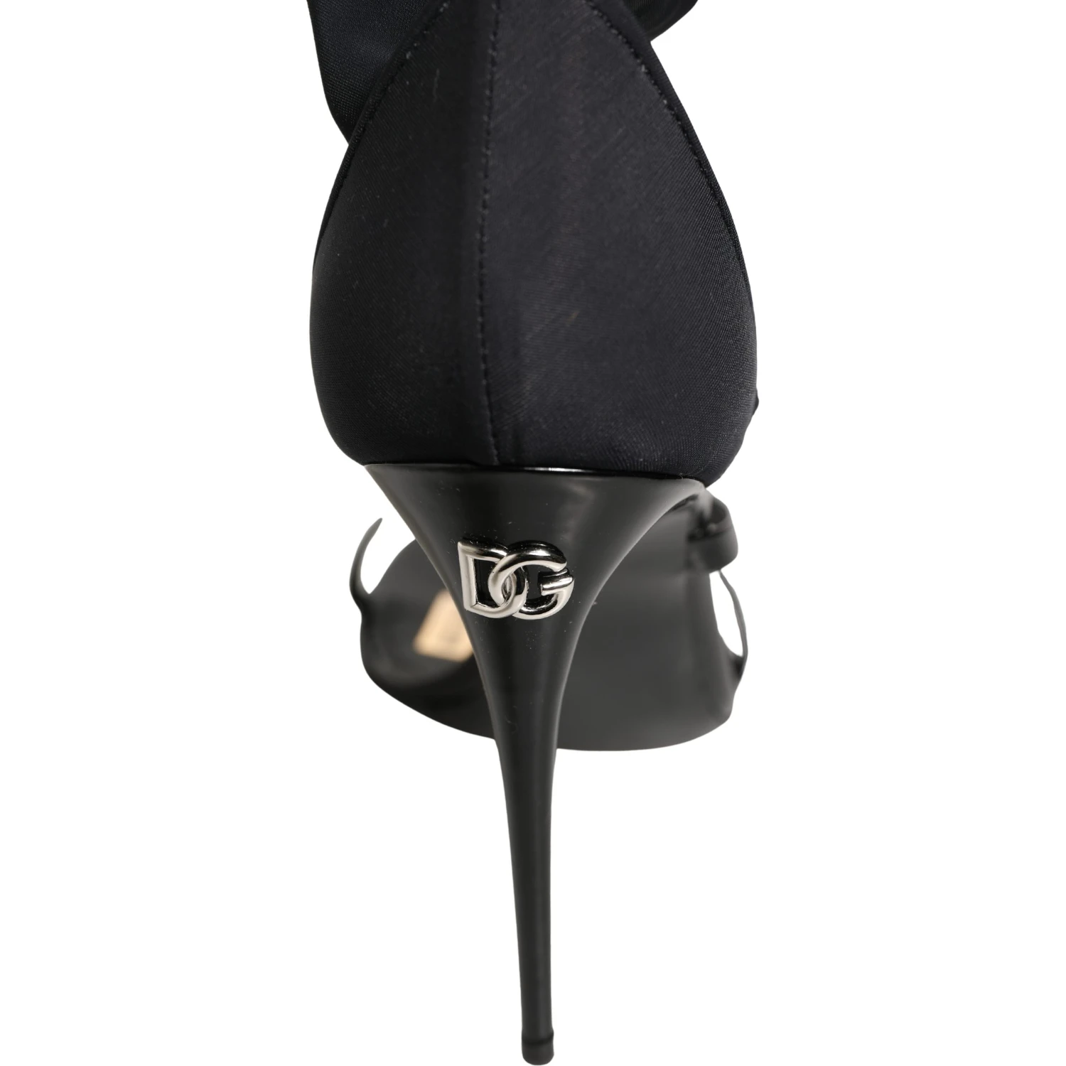 Stiletto Sandals Socks Knee High Boots Black