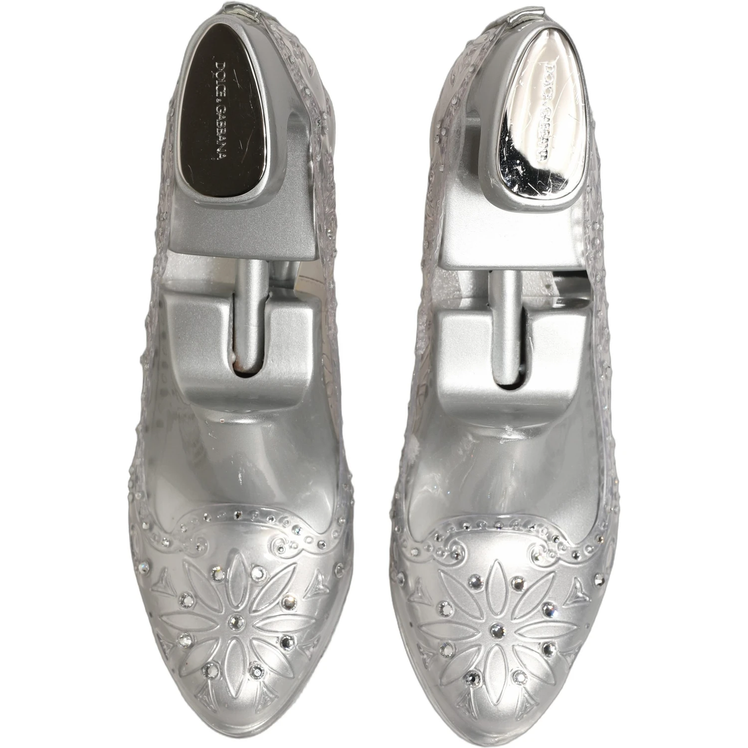CINDERELLA Floral Crystal Heels Clear