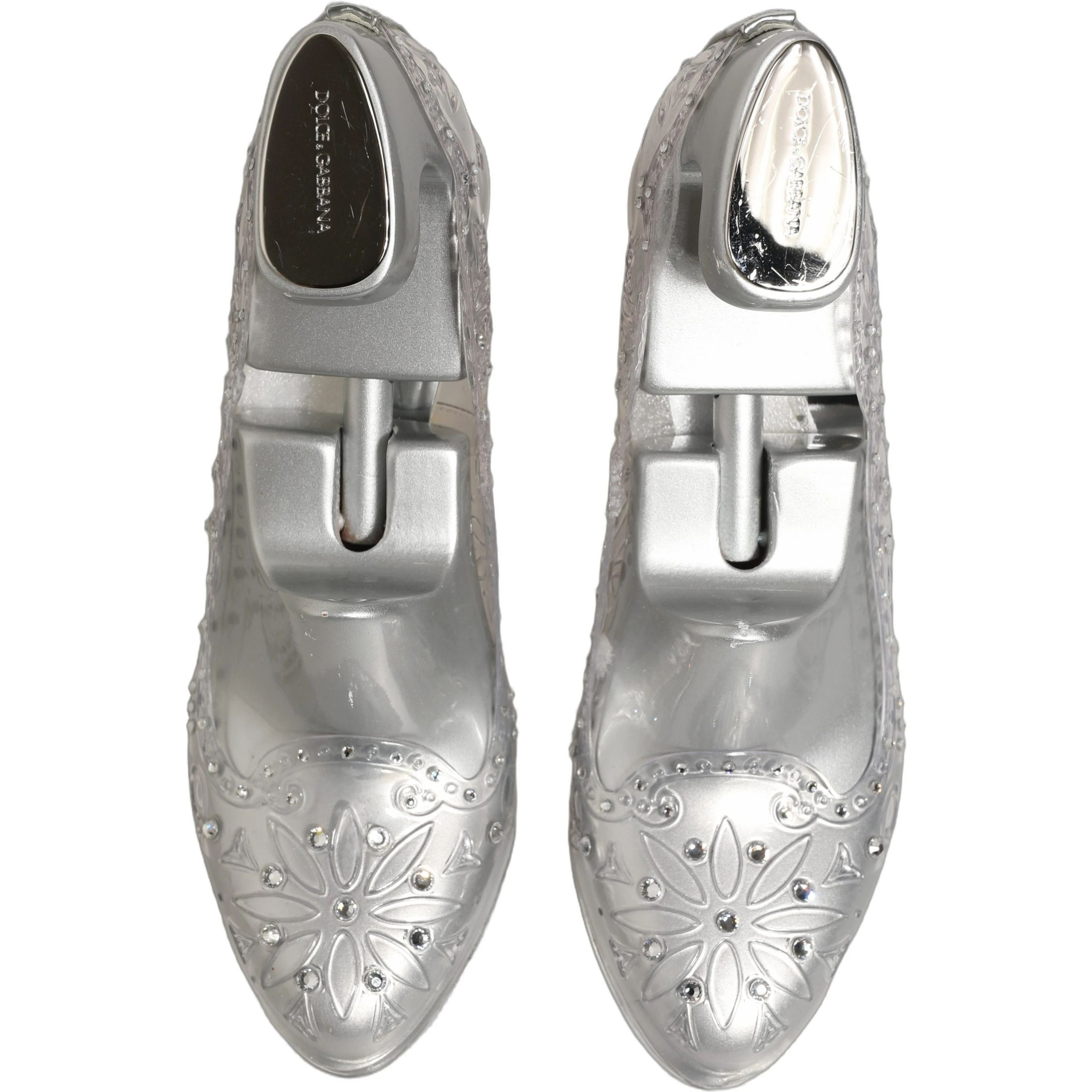 CINDERELLA Floral Crystal Heels Clear