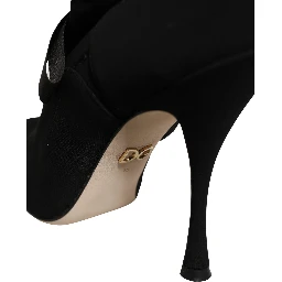 Black Stiletto Heels Mid Calf Boots Shoes