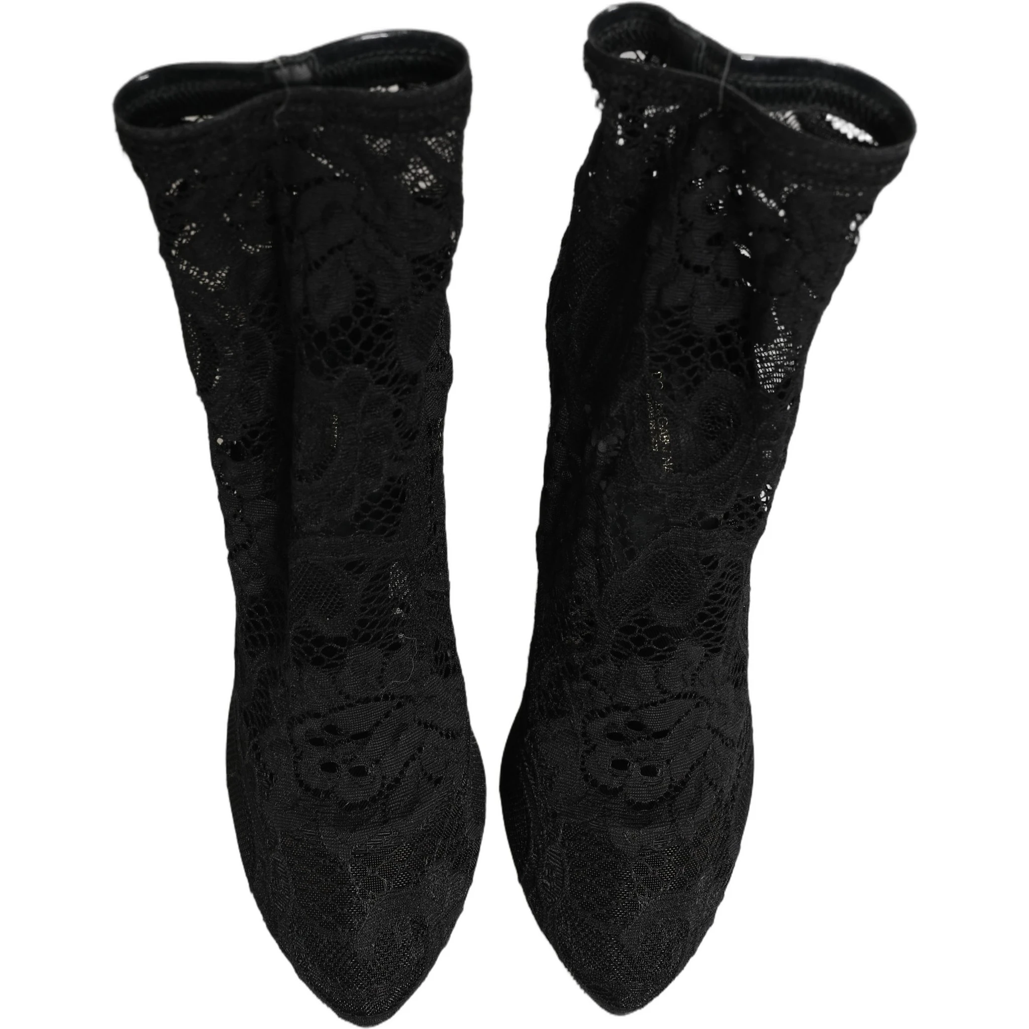 Black Socks Taormina Lace Pumps Boots Shoes