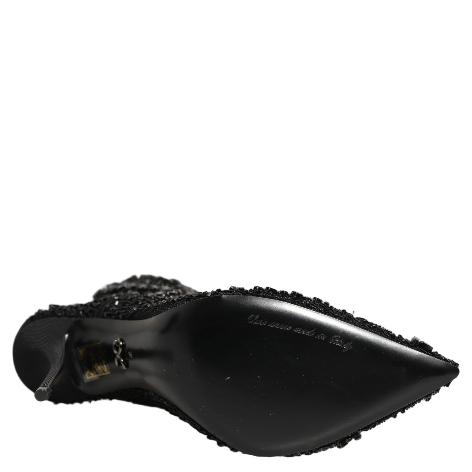 Black Embellished Mesh Ankle Boots Shoes