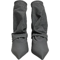 Gray Stretch Socks Heels Ankle Boots Shoes
