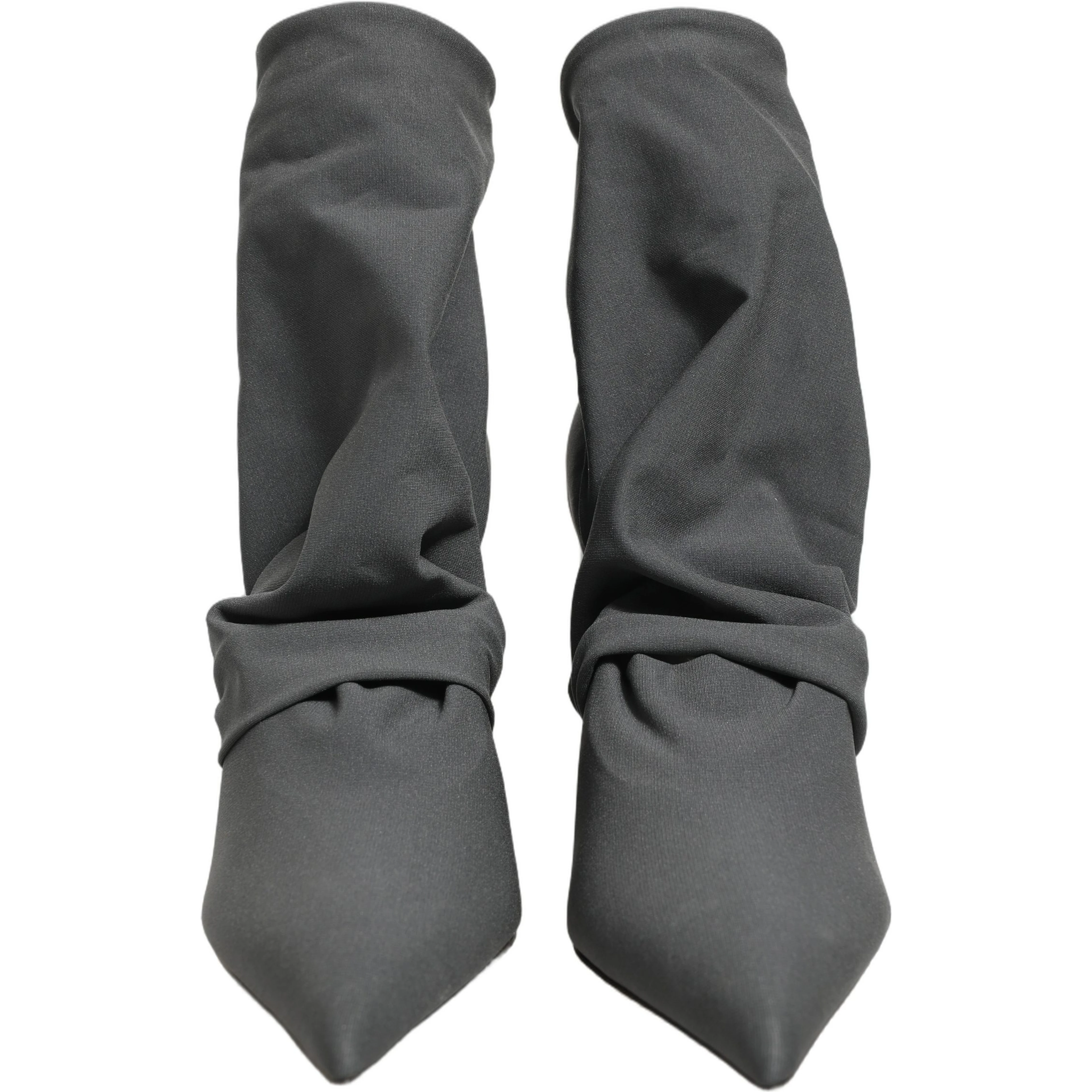 Gray Stretch Socks Heels Ankle Boots Shoes