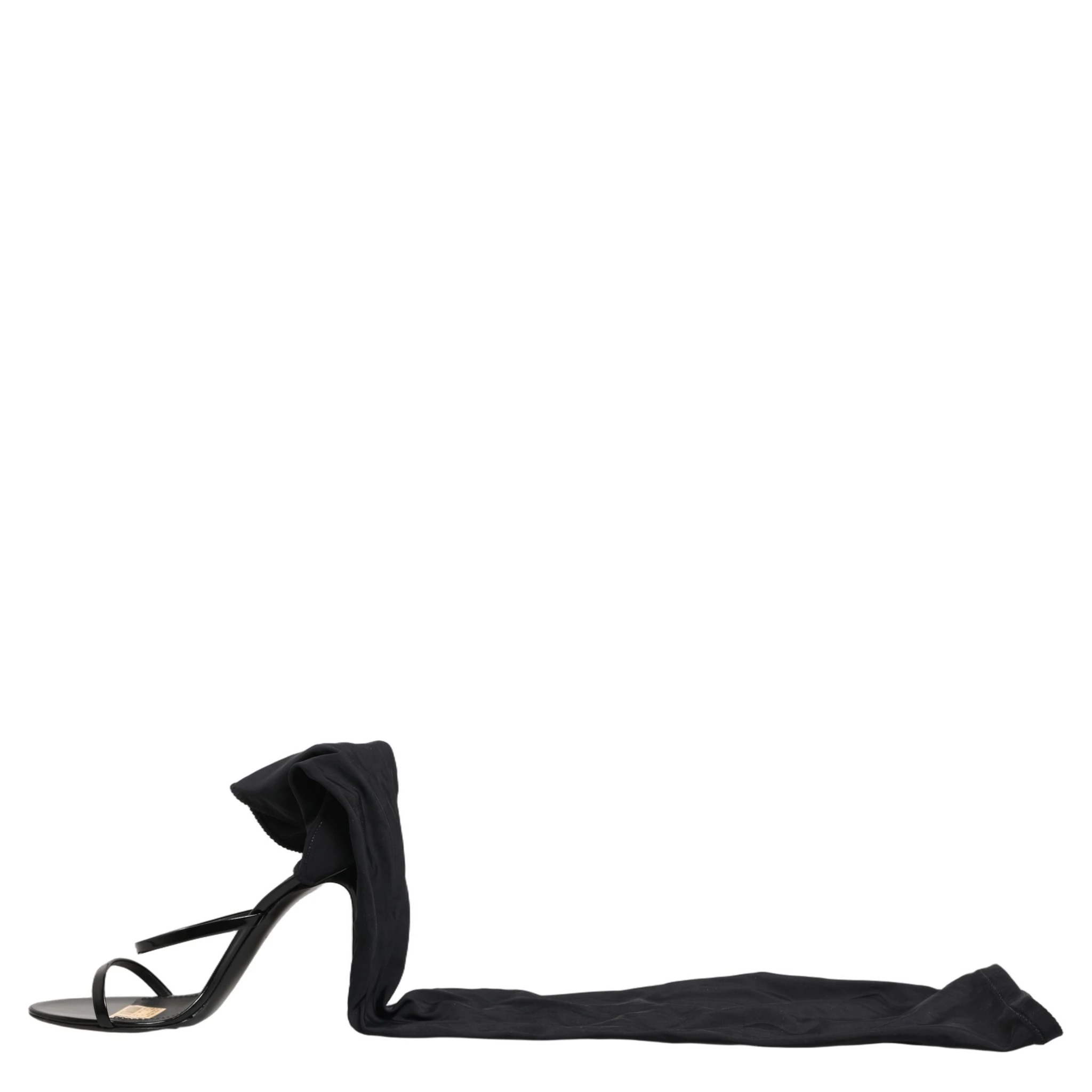 Stiletto Sandals Socks Knee High Boots Black