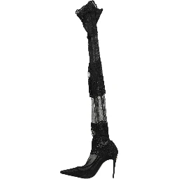 Black Over The Knee Sock Pumps Boots Shoes