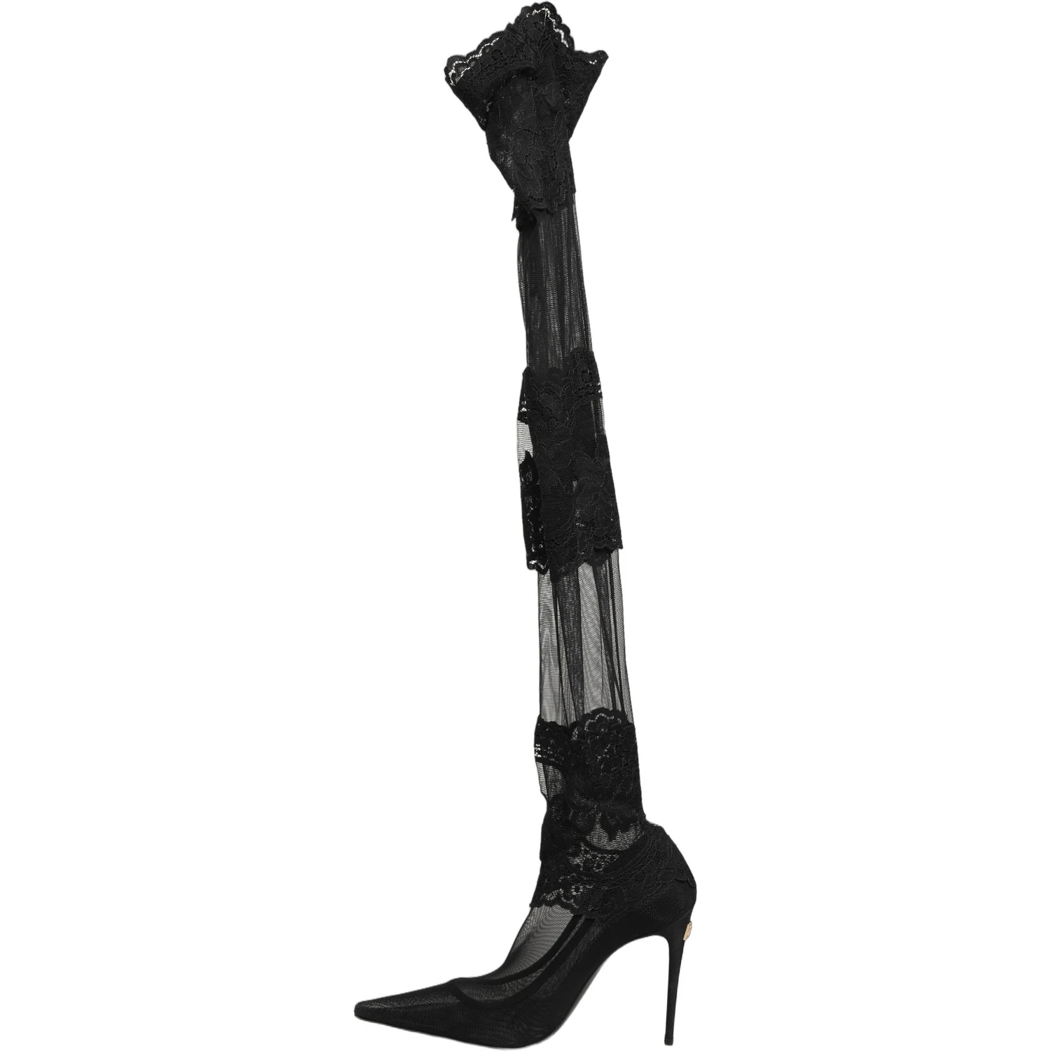 Black Over The Knee Sock Pumps Boots Shoes