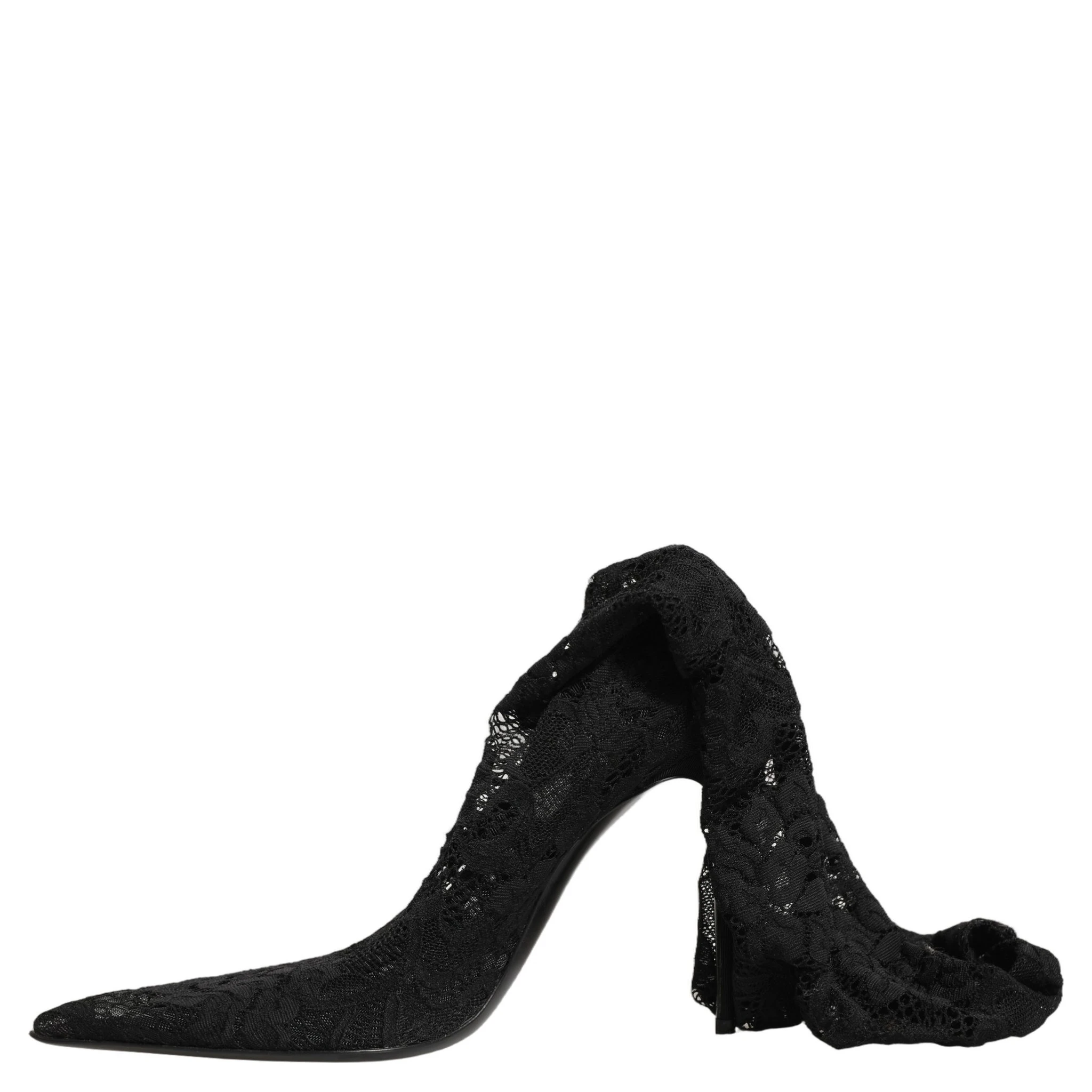 Black Taormina Lace Socks Boots Pumps Shoes