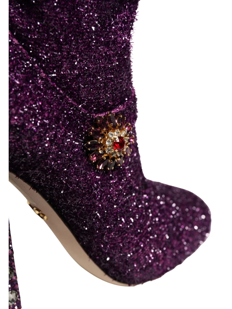 Purple Crystal Lurex Fantasy Boots Shoes