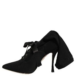 Black Stiletto Heels Mid Calf Boots Shoes