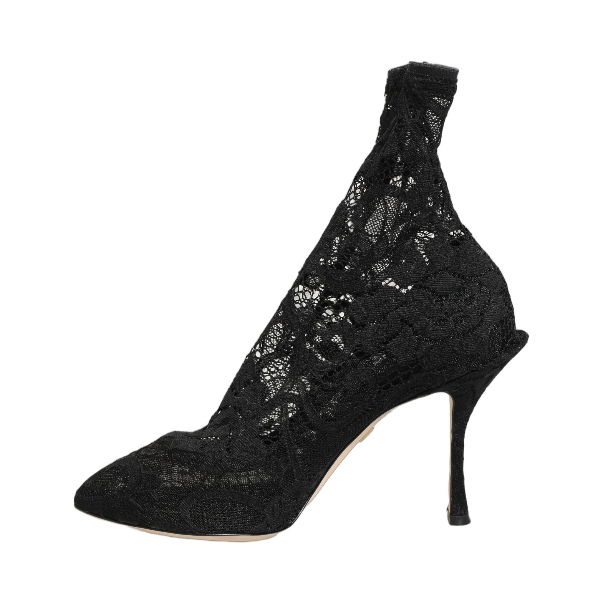 Black Socks Taormina Lace Pumps Boots Shoes