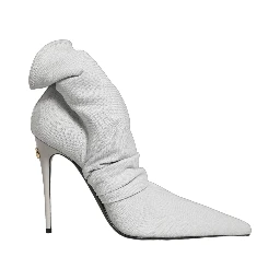 Gray Stretch Socks Heels Ankle Boots Shoes
