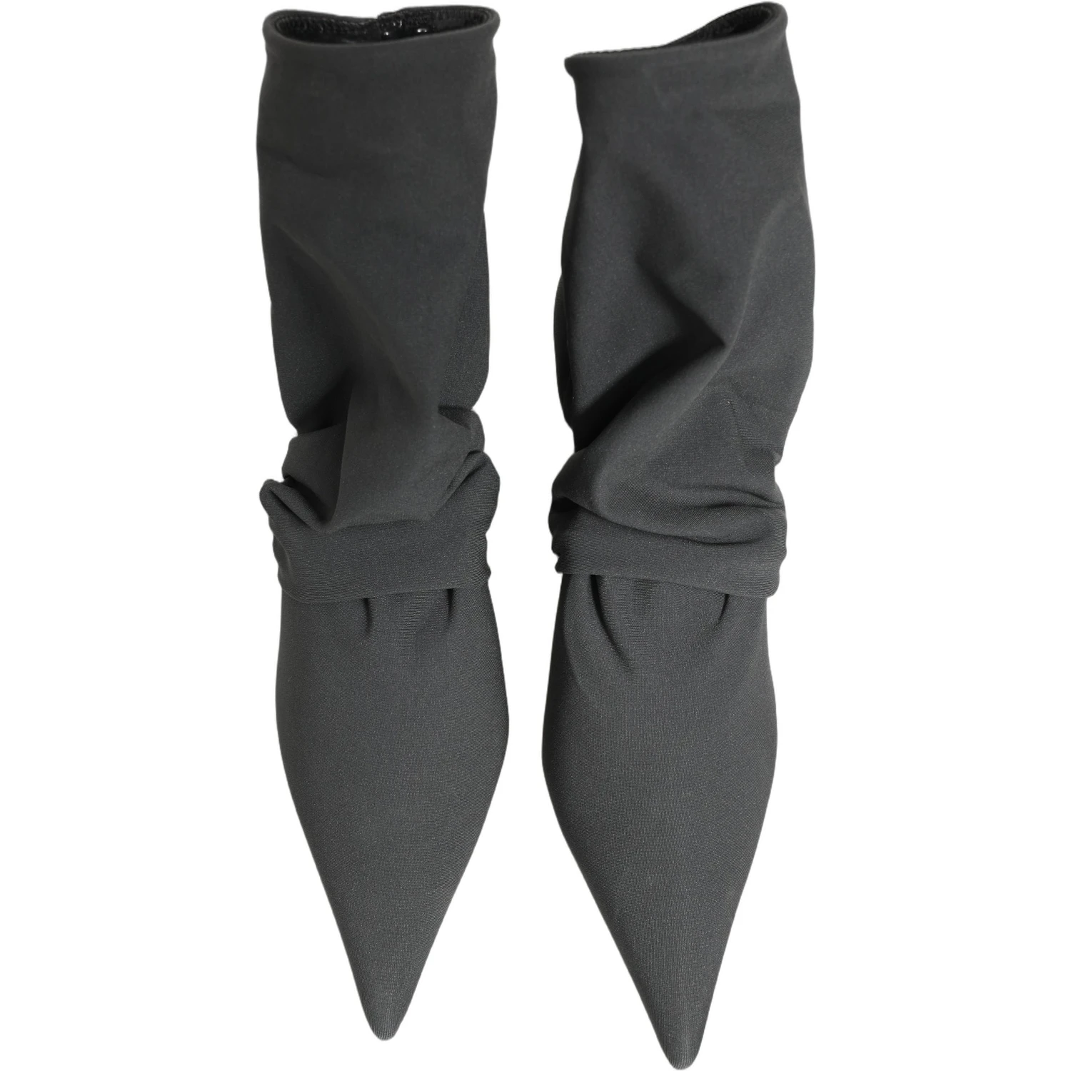 Gray Stretch Socks Heels Ankle Boots Shoes
