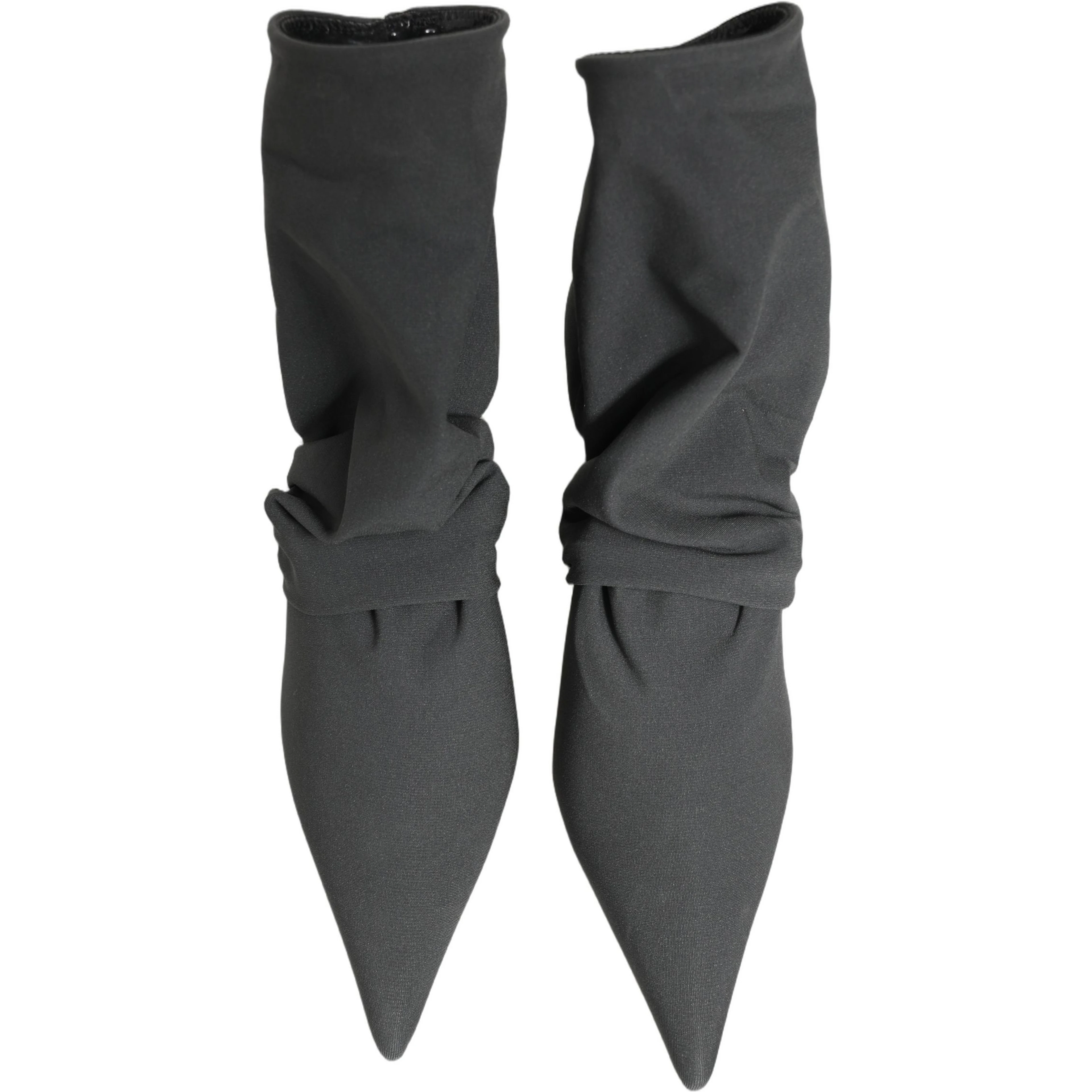 Gray Stretch Socks Heels Ankle Boots Shoes