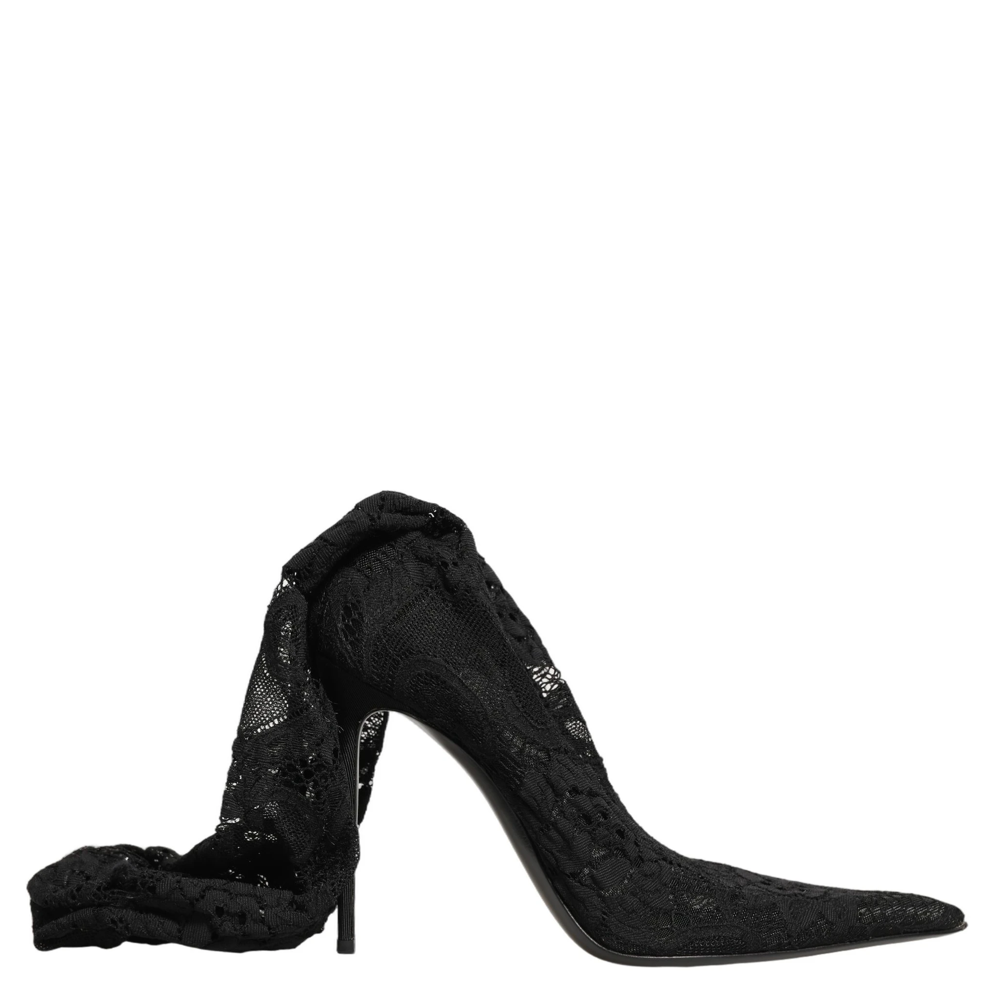 Black Taormina Lace Socks Boots Pumps Shoes