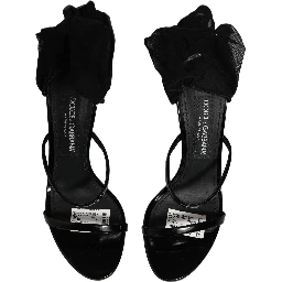 Stiletto Sandals Socks Knee High Boots Black