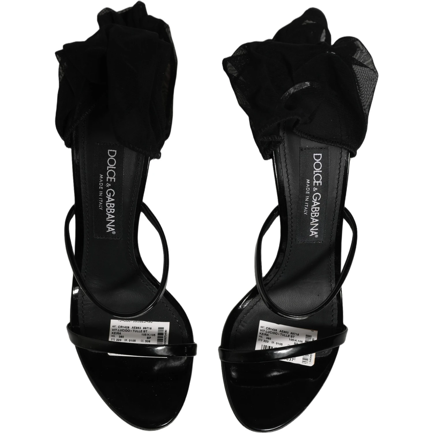 Stiletto Sandals Socks Knee High Boots Black