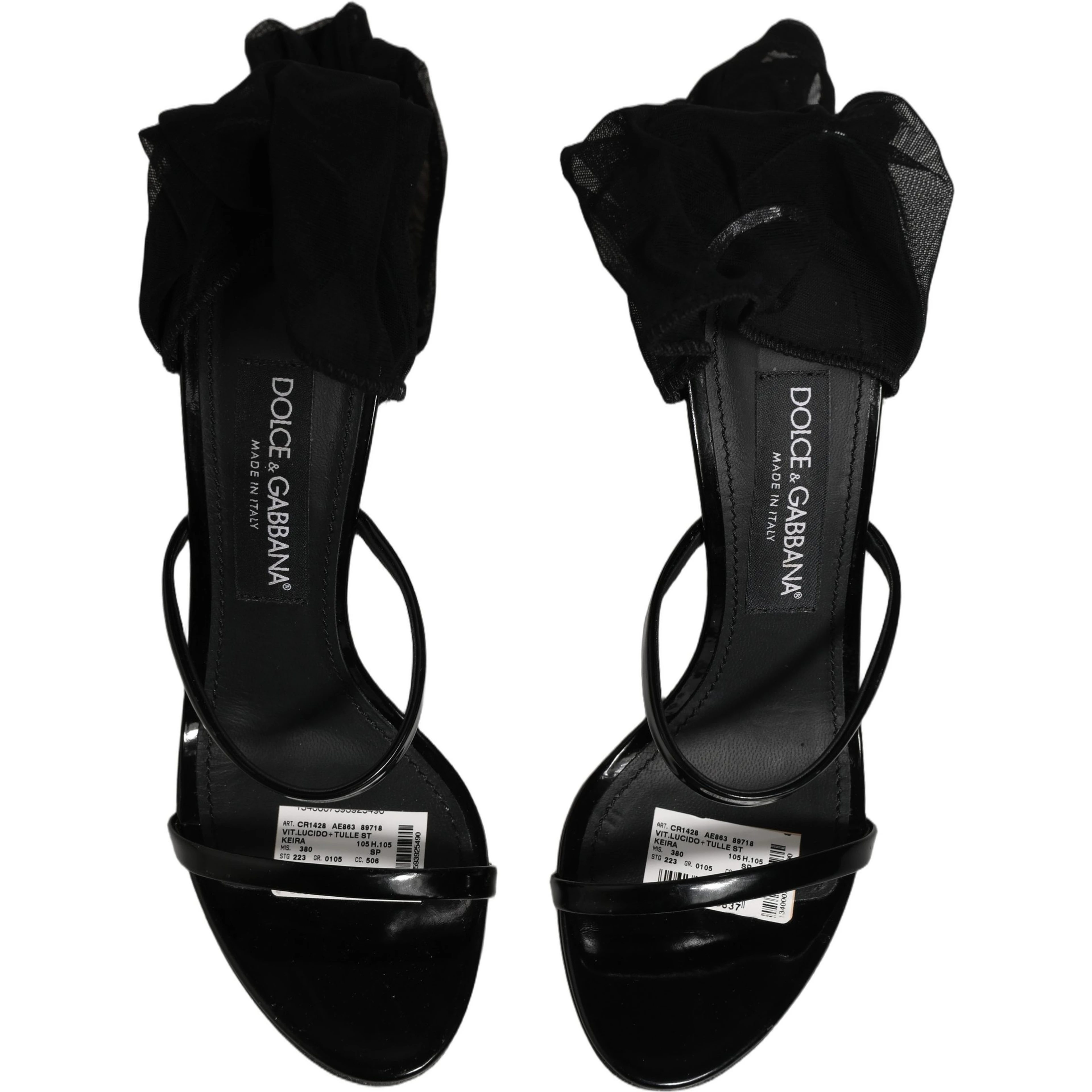 Stiletto Sandals Socks Knee High Boots Black