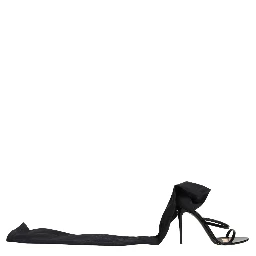 Stiletto Sandals Socks Knee High Boots Black