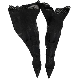 Black Over The Knee Sock Pumps Boots Shoes