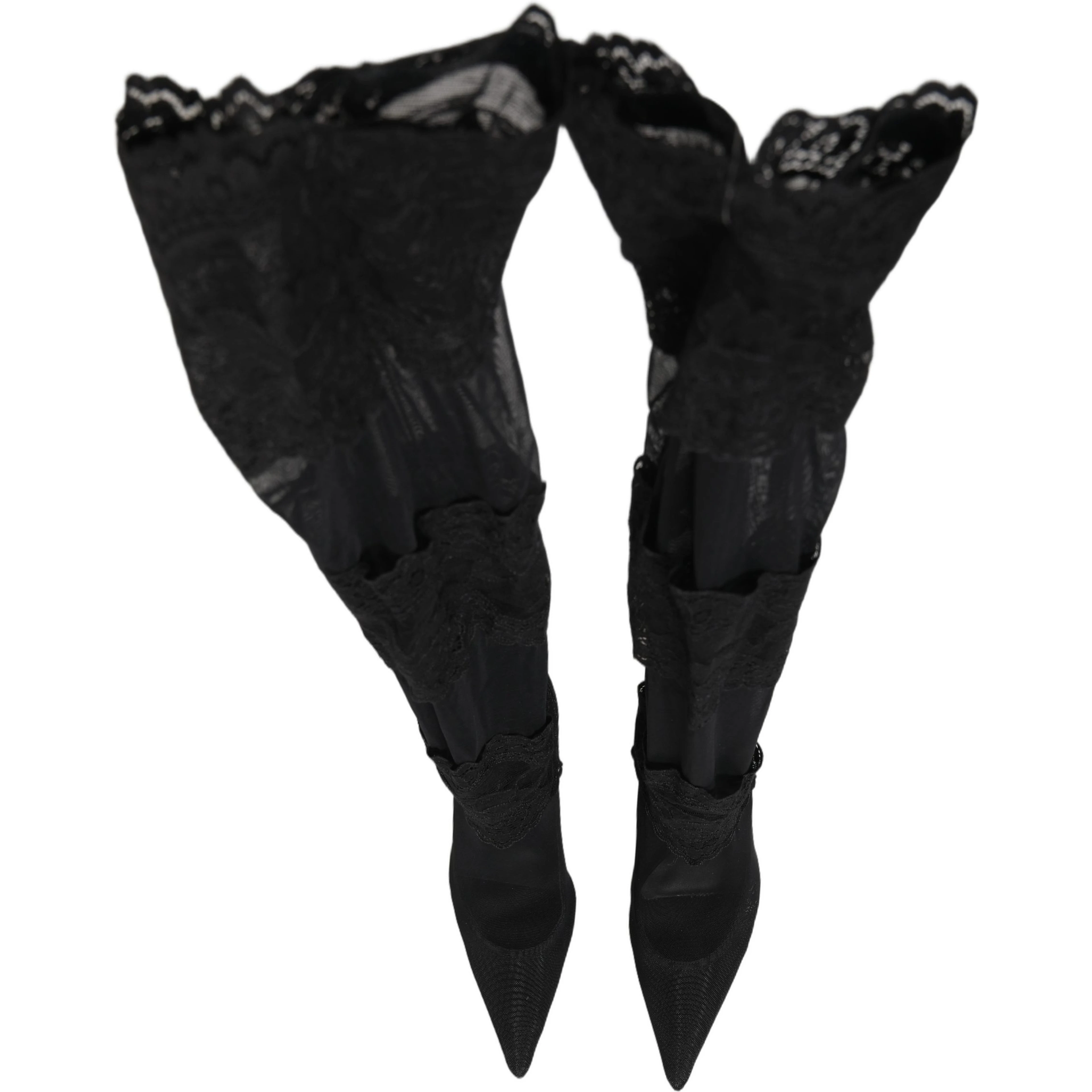 Black Over The Knee Sock Pumps Boots Shoes