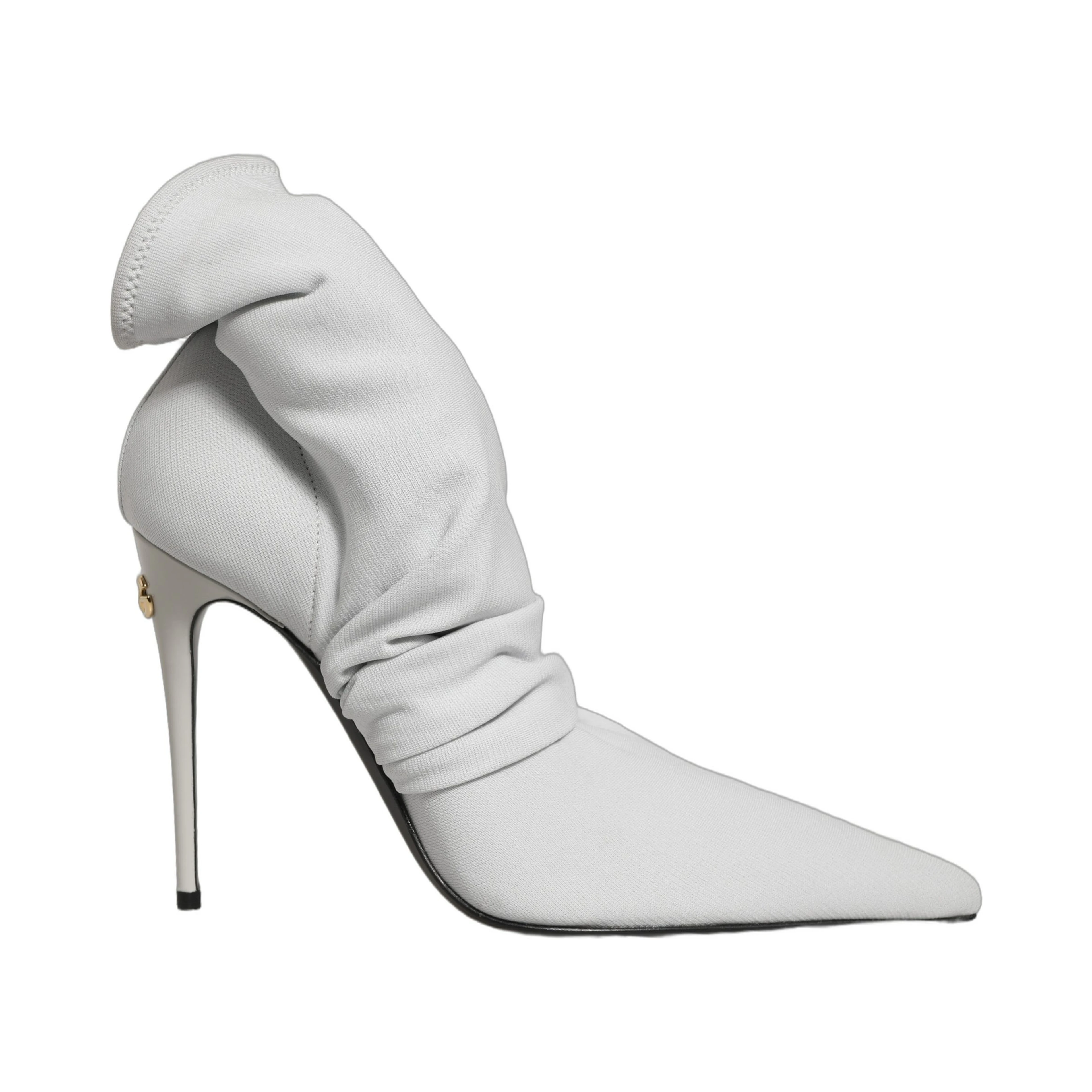 Gray Stretch Socks Heels Ankle Boots Shoes